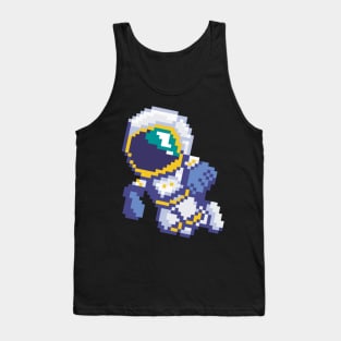 8 Bit Pixel Astronaut Space Galaxy Science Retro 80s Tank Top